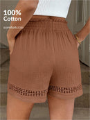 Short Feminino Cintura Elástica em Patchwork de Algodão - Lissa