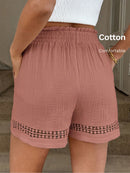 Short Feminino Cintura Elástica em Patchwork de Algodão - Lissa