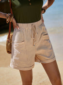 Short Feminino Simples, com Bolso e Franzido - Chantal