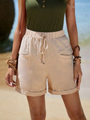 Short Feminino Simples, com Bolso e Franzido - Chantal