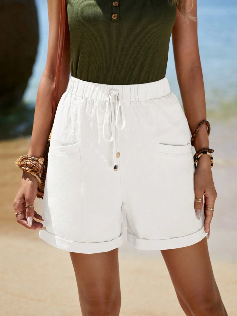 Short Feminino Simples, com Bolso e Franzido - Chantal