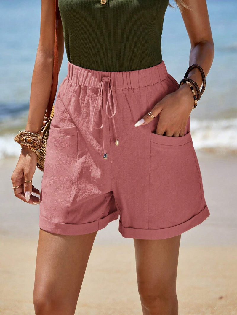 Short Feminino Simples, com Bolso e Franzido - Chantal