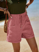 Short Feminino Simples, com Bolso e Franzido - Chantal