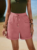 Short Feminino Simples, com Bolso e Franzido - Chantal