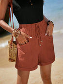 Short Feminino Simples, com Bolso e Franzido - Chantal