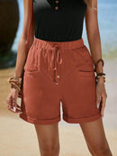 Short Feminino Simples, com Bolso e Franzido - Chantal