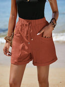 Short Feminino Simples, com Bolso e Franzido - Chantal