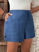 Short Feminino com Cintura Elástica e Cordão - Belle. Plus Size