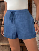 Short Feminino com Cintura Elástica e Cordão - Belle. Plus Size