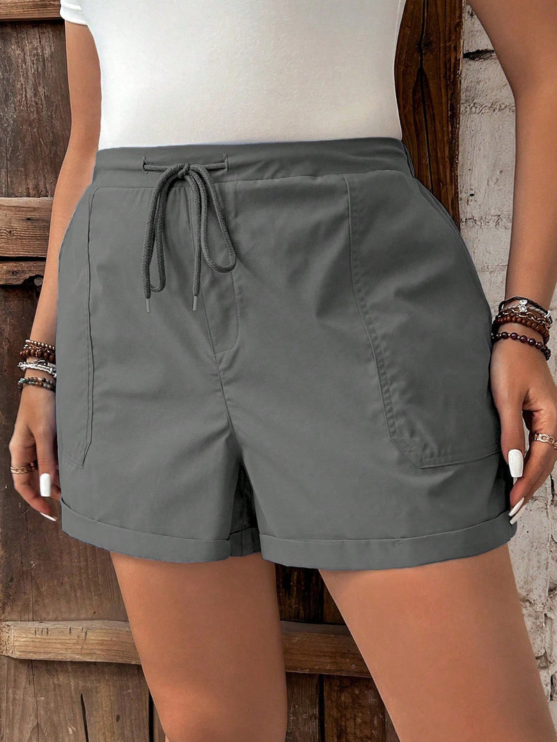 Short Feminino com Cintura Elástica e Cordão - Belle. Plus Size