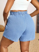 Short Jeans Feminino de Cintura Elástica - Eleonora. Plus Size