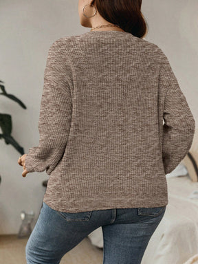 Suéter Feminino de Tricô Canelado - Lina. Plus Size