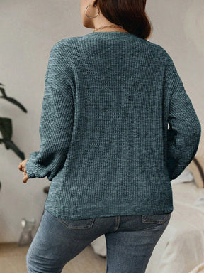 Suéter Feminino de Tricô Canelado - Lina. Plus Size