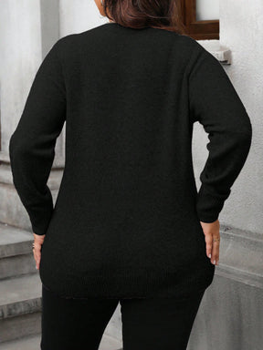 Suéter Feminino de Manga Longa Oversize -Tanith. Plus Size