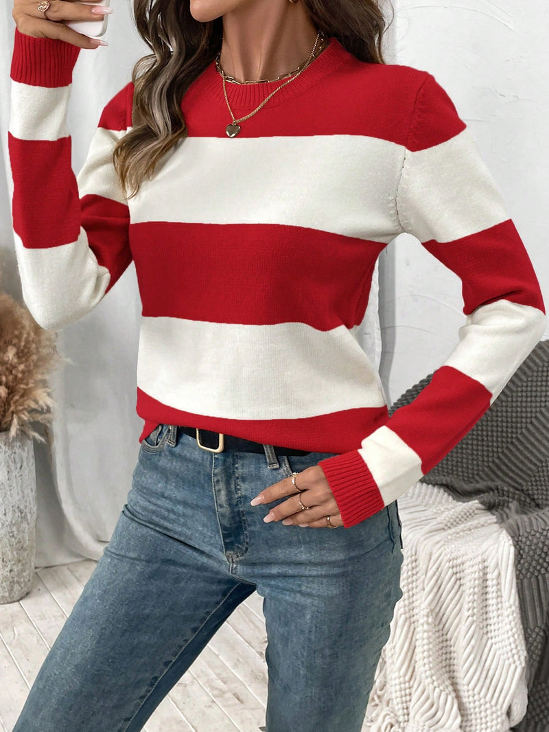 Suéter de Tricô Feminino com Listras Colorblock - Bridge