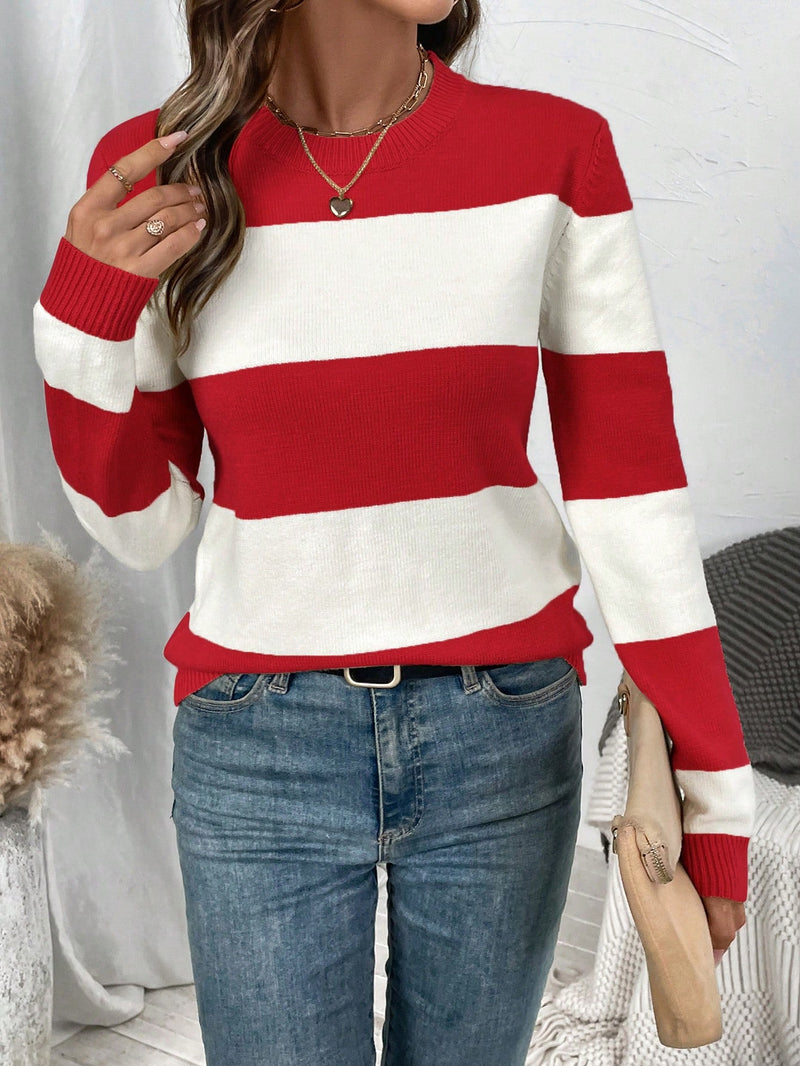 Suéter de Tricô Feminino com Listras Colorblock - Bridge