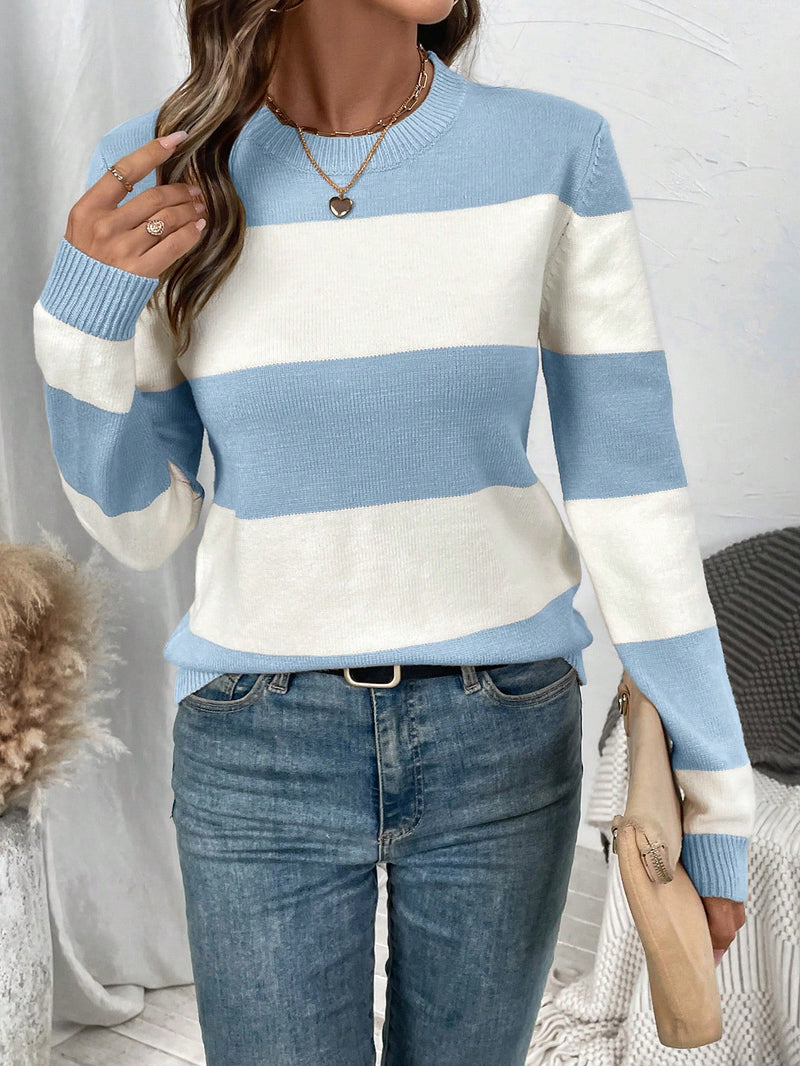 Suéter de Tricô Feminino com Listras Colorblock - Bridge