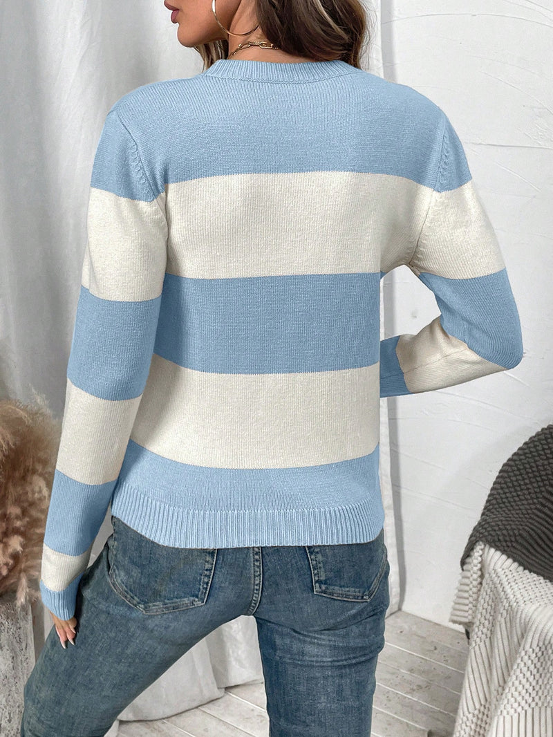 Suéter de Tricô Feminino com Listras Colorblock - Bridge