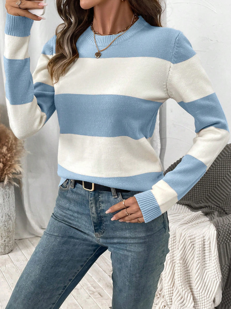 Suéter de Tricô Feminino com Listras Colorblock - Bridge