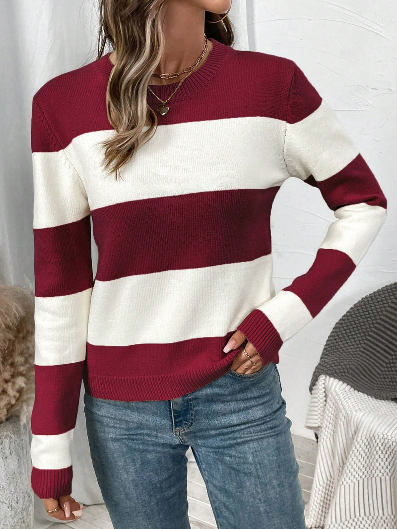Suéter de Tricô Feminino com Listras Colorblock - Bridge