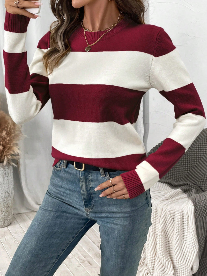Suéter de Tricô Feminino com Listras Colorblock - Bridge