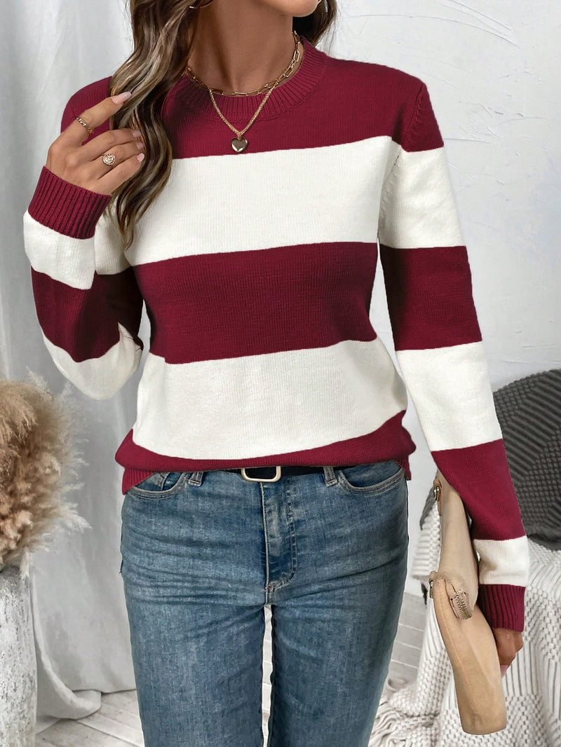 Suéter de Tricô Feminino com Listras Colorblock - Bridge