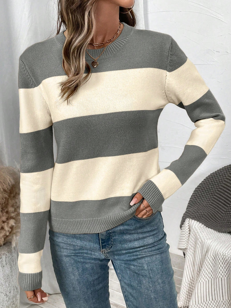 Suéter de Tricô Feminino com Listras Colorblock - Bridge