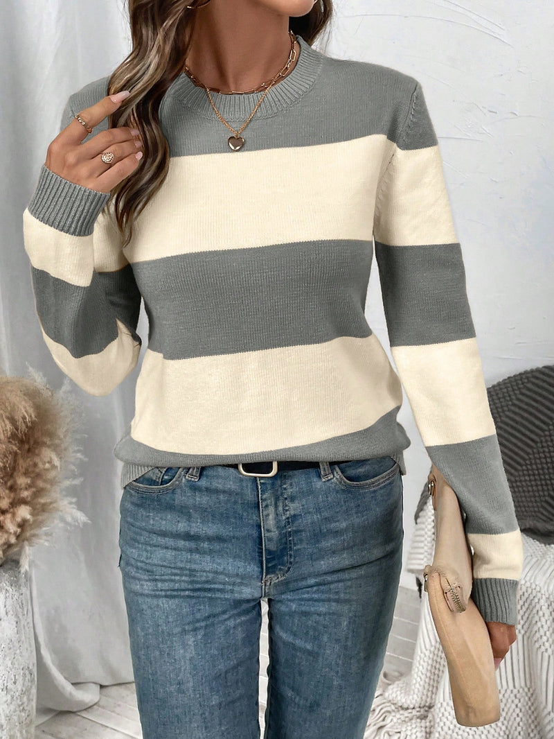 Suéter de Tricô Feminino com Listras Colorblock - Bridge