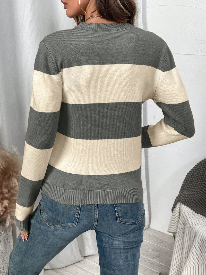 Suéter de Tricô Feminino com Listras Colorblock - Bridge