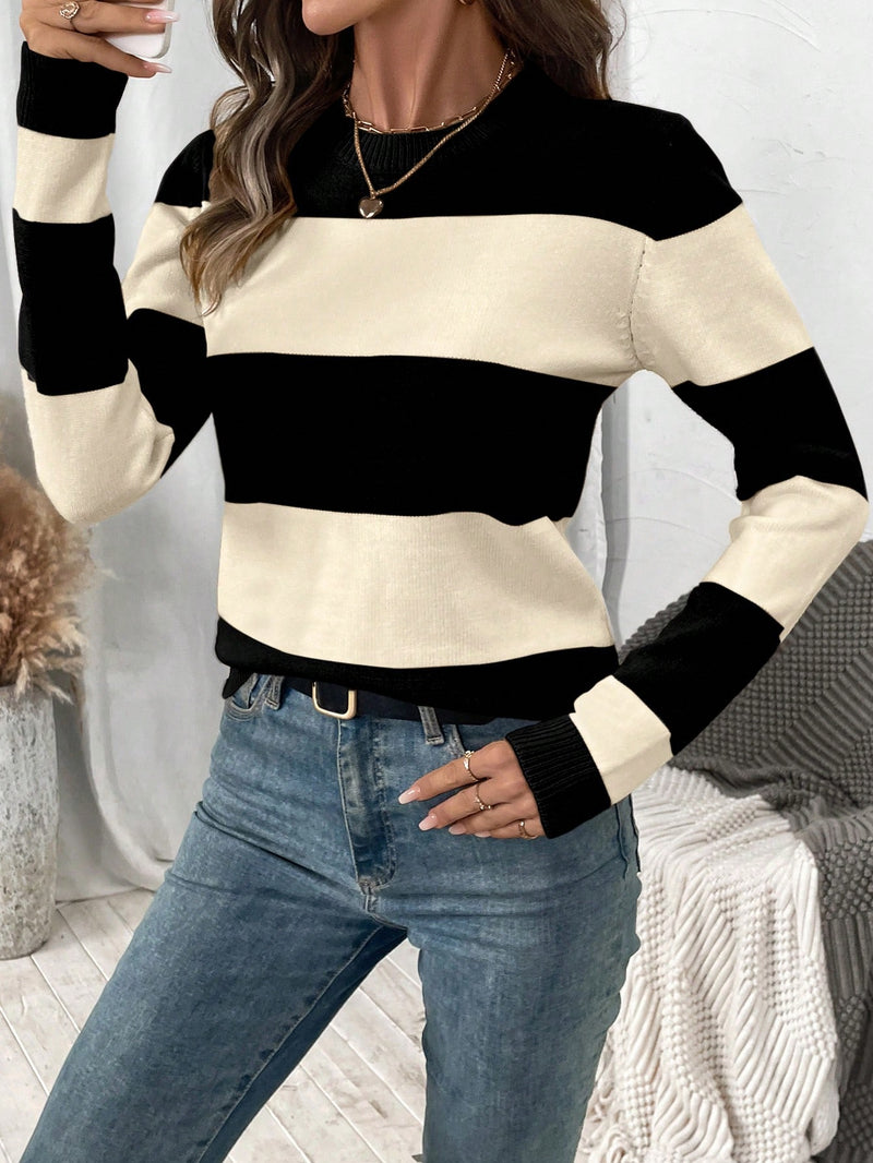 Suéter de Tricô Feminino com Listras Colorblock - Bridge