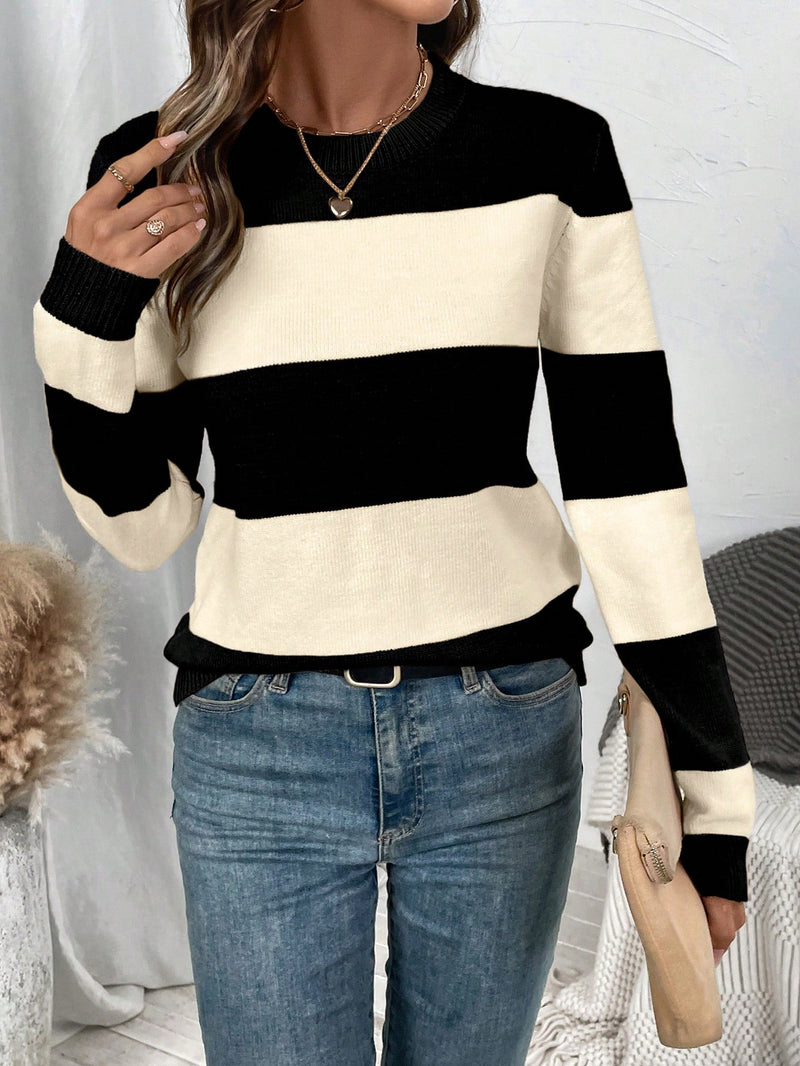 Suéter de Tricô Feminino com Listras Colorblock - Bridge