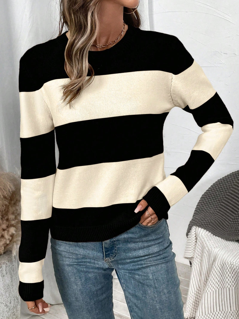 Suéter de Tricô Feminino com Listras Colorblock - Bridge