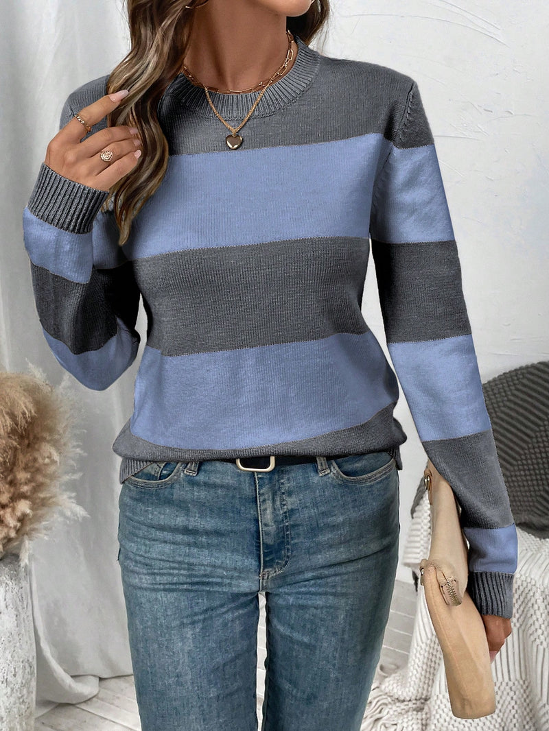 Suéter de Tricô Feminino com Listras Colorblock - Bridge