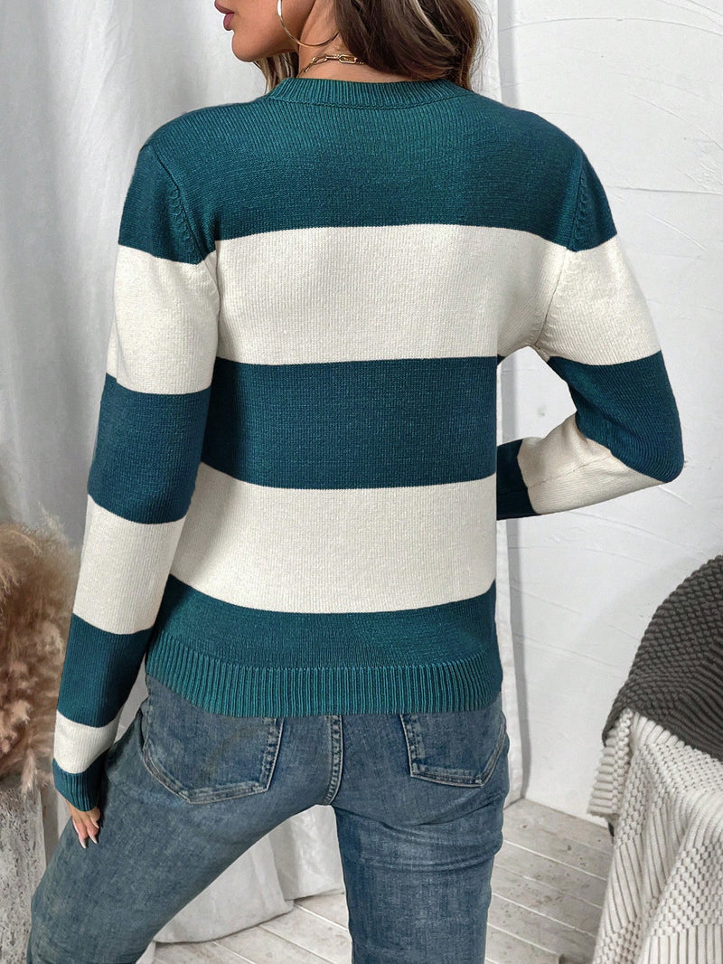 Suéter de Tricô Feminino com Listras Colorblock - Bridge