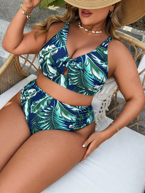 Biquíni Feminino com Top Ajustável e Estampa Listrada - Margot. Plus Size.