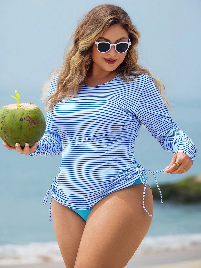 Tankini Feminino 2 peças de Manga Longa - Lincy. Plus Size