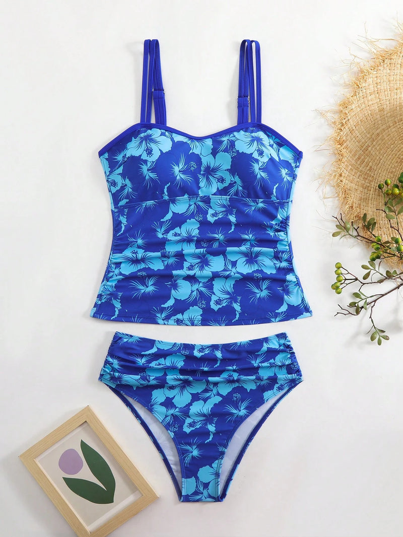 Tankini Feminino Decote Halter e parte inferio de Cintura Alta - Daniela