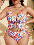 Tankini Feminino Feminino com Babados e Amarração na Frente - Karine. Plus Size