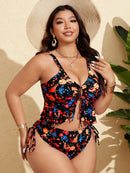 Tankini Feminino Feminino com Babados e Amarração na Frente - Karine. Plus Size