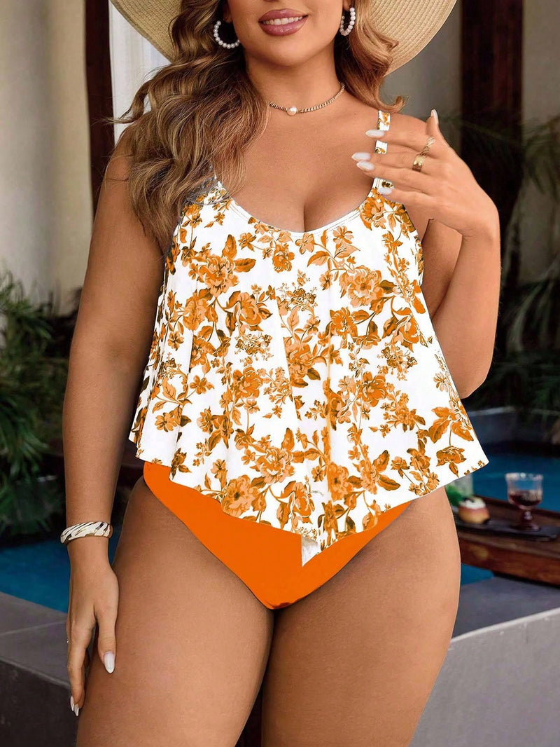 Tankini Feminino Top com Babados - Aleida. Plus Size