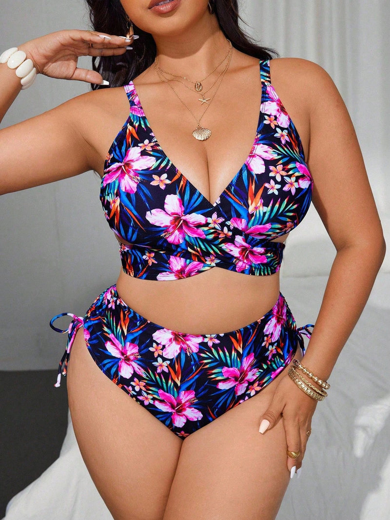 Biquini Feminino com Amarração cruzada - Amelia. Plus Size