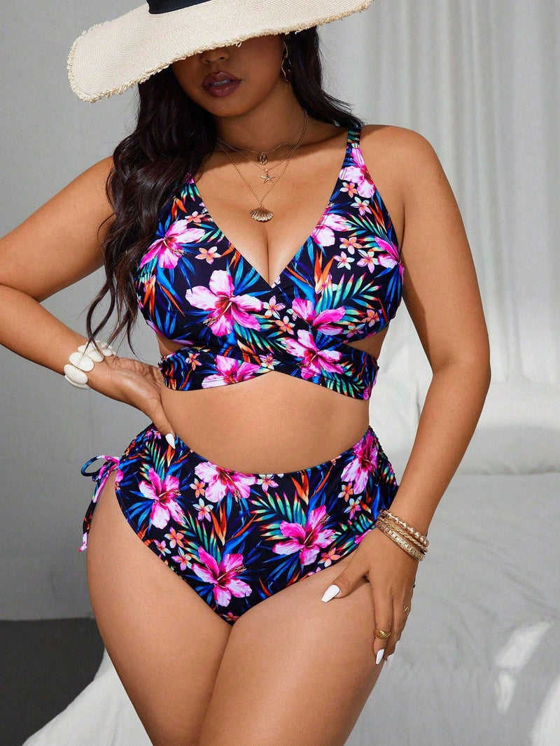 Biquini Feminino com Amarração cruzada - Amelia. Plus Size