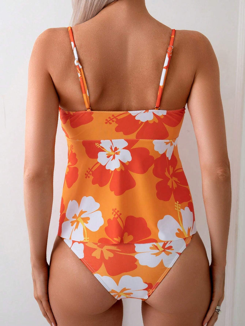 Tankini Feminino com Nó Trançado e Calcinha de Triângulo - Clara