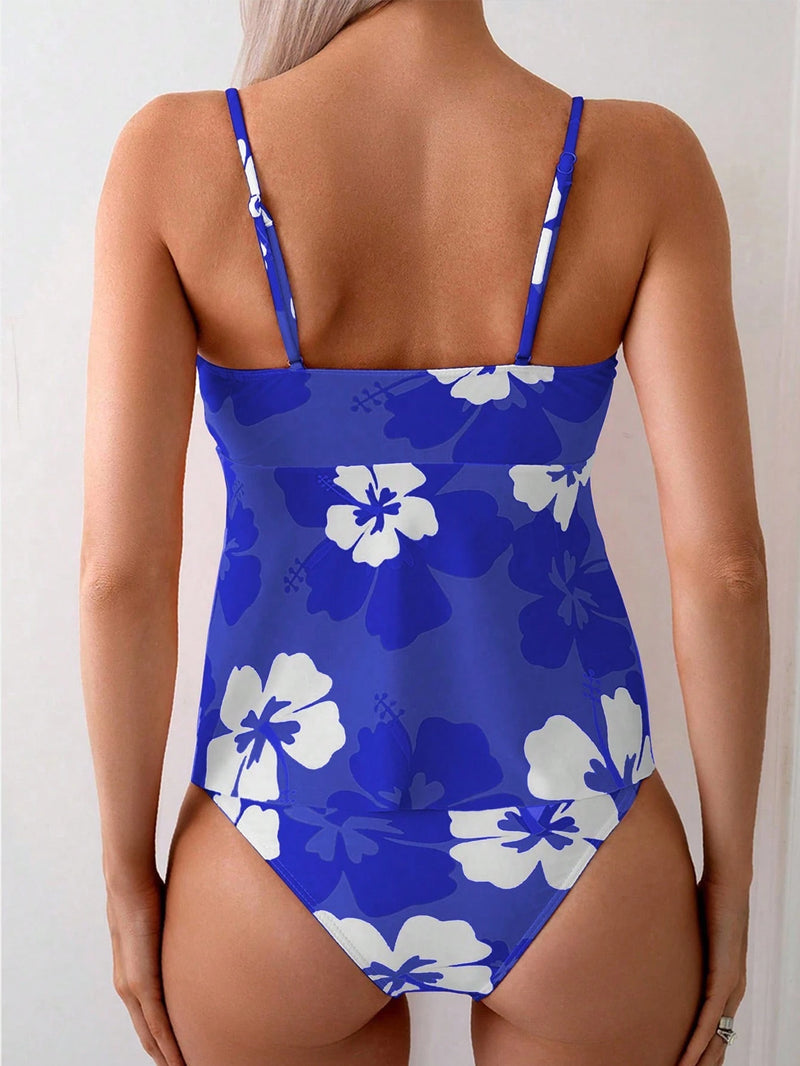 Tankini Feminino com Nó Trançado e Calcinha de Triângulo - Clara