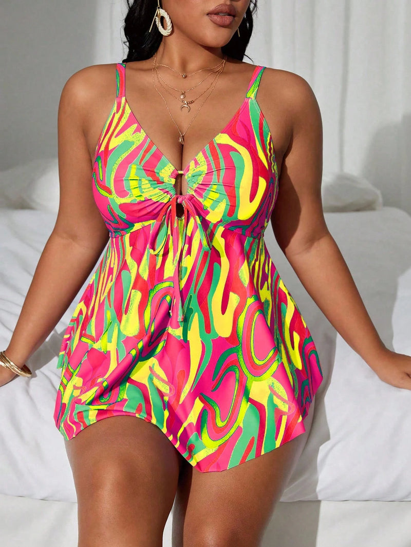 Tankini Feminino de 2 Peças Estilo Vestido - Cibele. Plus Size
