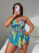 Tankini Feminino de 2 Peças Estilo Vestido - Cibele. Plus Size