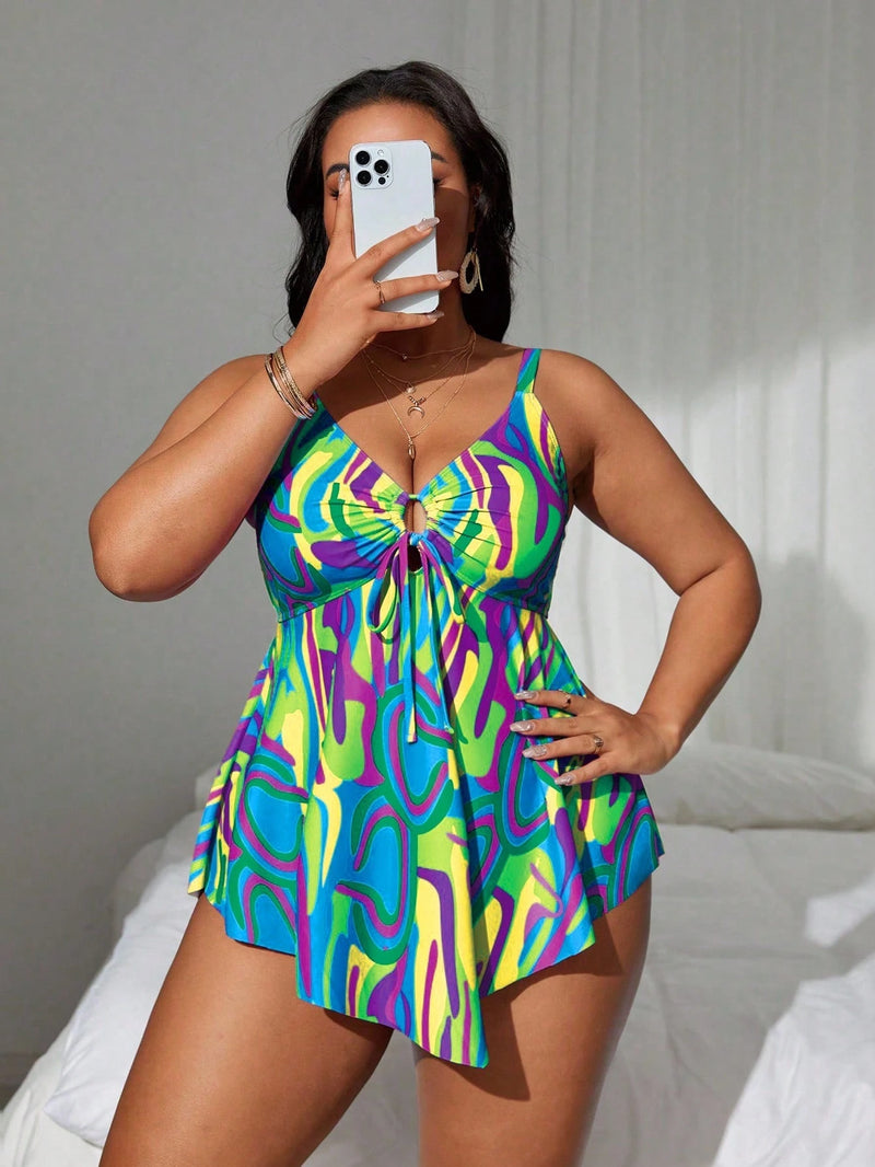 Tankini Feminino de 2 Peças Estilo Vestido - Cibele. Plus Size