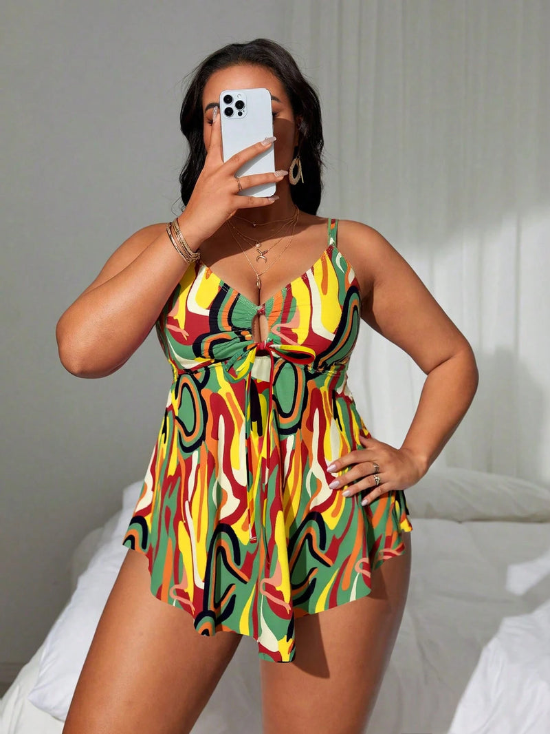 Tankini Feminino de 2 Peças Estilo Vestido - Cibele. Plus Size