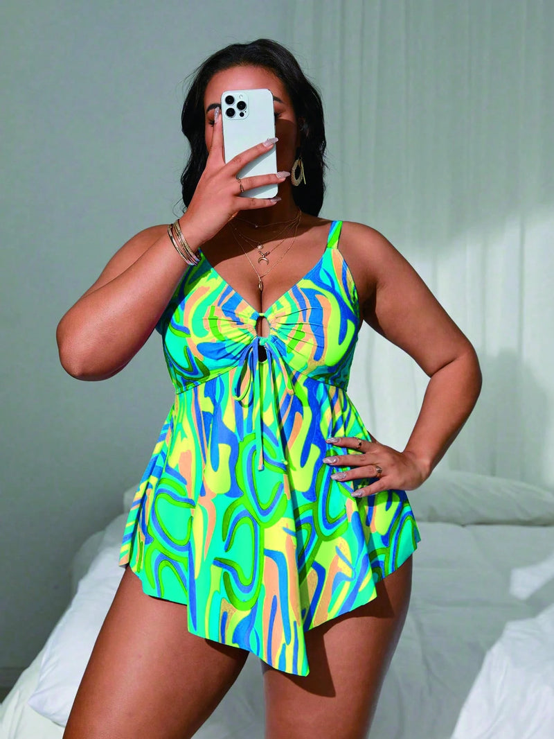 Tankini Feminino de 2 Peças Estilo Vestido - Cibele. Plus Size