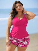 Tankini Feminino de 2 Peças com Alças Finas e Short - Melinda. Plus Size